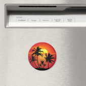 Sunset Palm Trees Silhouette-16514 Magneet (Insitu (Vaatwasser))