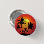 Sunset Palm Trees Silhouette-16514 Ronde Button 3,2 Cm (Voorkant /achterkant)