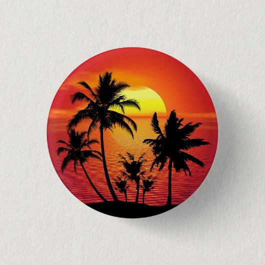Sunset Palm Trees Silhouette-16514 Ronde Button 3,2 Cm (Voorkant)