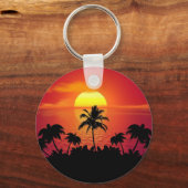 Sunset Palm Trees Silhouette-16514 Sleutelhanger (Voorkant)