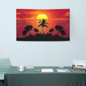 Sunset Palm Trees Silhouette-16514 Spandoek (Beurs)