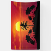 Sunset Palm Trees Silhouette-16514 Spandoek (Verticaal)