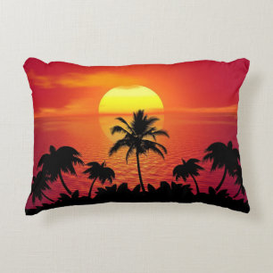 Sunset Palm Trees Silhouette-16515 Accent Kussen