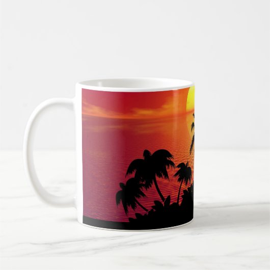 Sunset Palm Trees Silhouette-16515 Koffiemok (Links)
