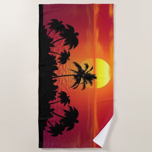 Sunset Palm Trees Silhouette-16515 Strandlaken (Voorkant)