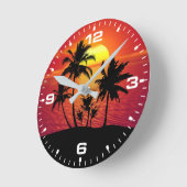 Sunset Palm Trees Silhouette Design-65143 Ronde Klok (Hoek)