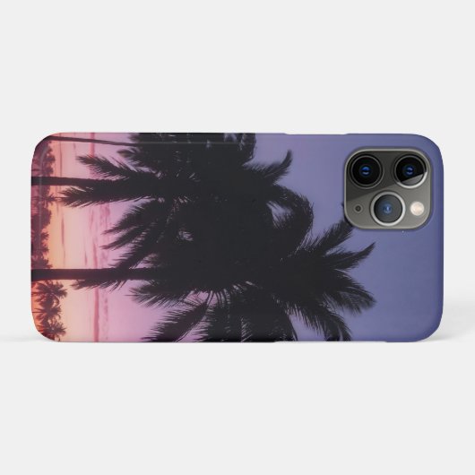 Sunset Palm Trees Silhouette Retro Case-Mate iPhone Case (Achterkant (horizontaal))