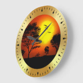 Sunset Palm Trees Silhouettes-68607 Grote Klok (Hoek)