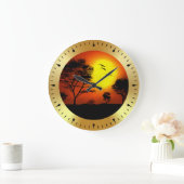 Sunset Palm Trees Silhouettes-68607 Grote Klok (Huis)