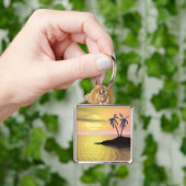 Sunset Palm Trees Sleutelhanger (Hand)