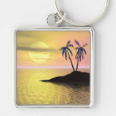 Sunset Palm Trees Sleutelhanger (Voorkant)