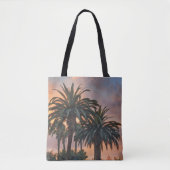 Sunset Palm Trees Tropical Art Canvas tas (Voorkant)