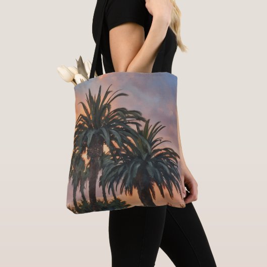 Sunset Palm Trees Tropical Art Canvas tas (Dichtbij)