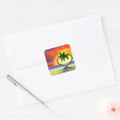 Sunset Palm Trees Vierkante Sticker