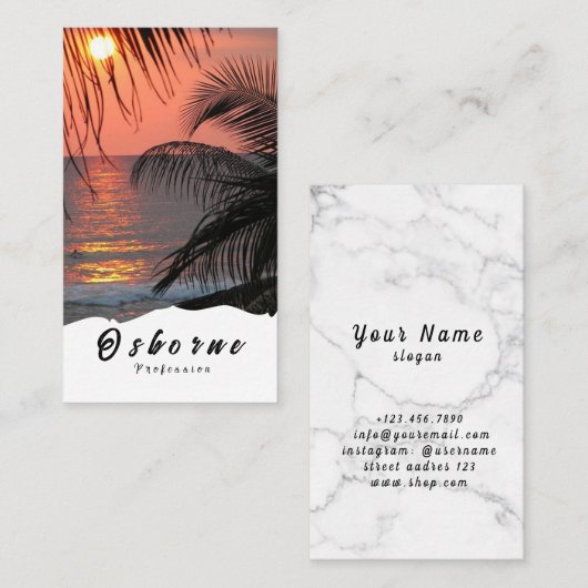 Sunset Palm Trees Visitekaartje (Voorkant / Achterkant)