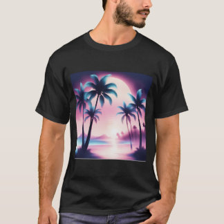 Sunset palmbomen esthetisch t-shirt