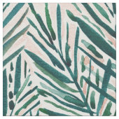 SUNSET PALMS Blush Tropische afdrukken Stof (Close Up)