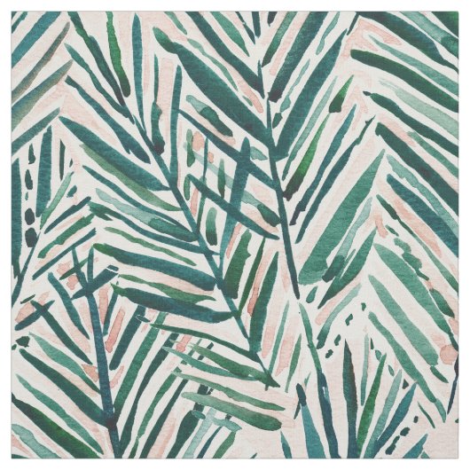 SUNSET PALMS Blush Tropische afdrukken Stof (Swatch)