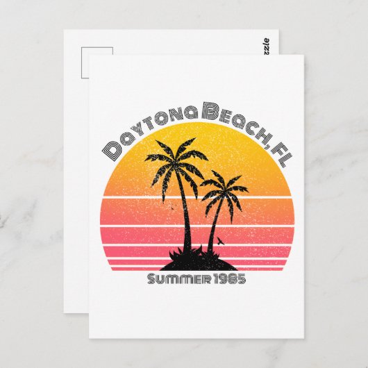 Sunset Palms Daytona Beach Retro Briefkaart (Voorkant / Achterkant)
