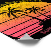 Sunset Palms Daytona Beach Retro Poster (Hoek)