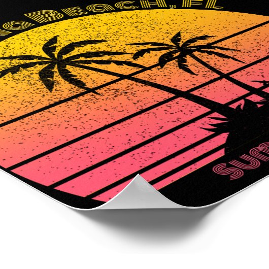 Sunset Palms Daytona Beach Retro Poster (Hoek)