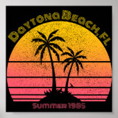 Sunset Palms Daytona Beach Retro Poster (Voorkant)
