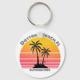 Sunset Palms Daytona Beach Retro Sleutelhanger