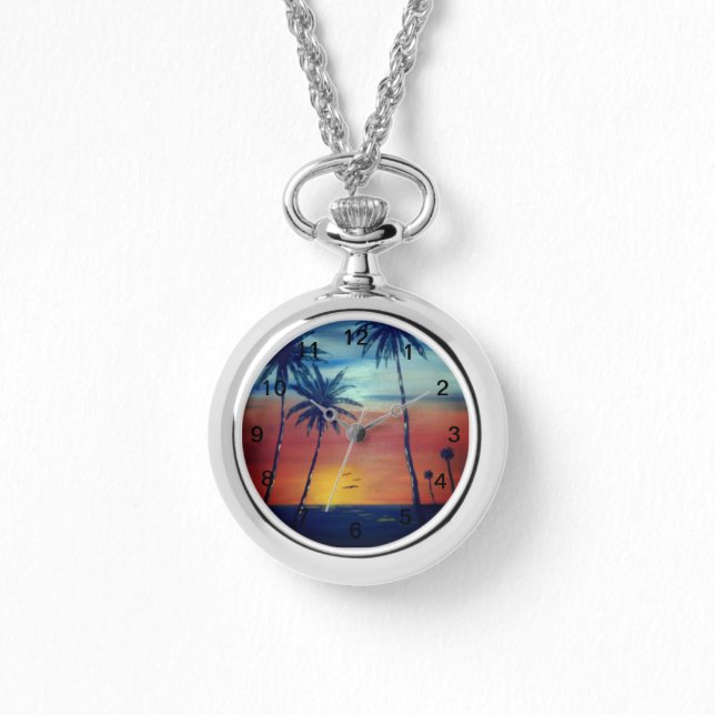 Sunset Palms Horloge (Voorkant)