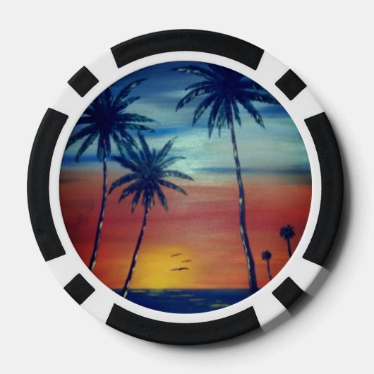 Sunset Palms Poker Chips (Achterkant)
