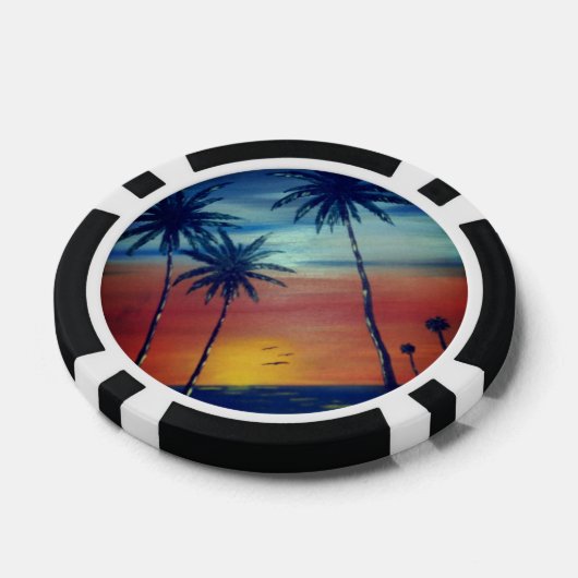 Sunset Palms Poker Chips (Enkel)