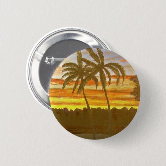 Sunset Palms Ronde Button 5,7 Cm (Voorkant /achterkant)
