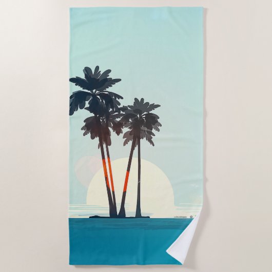 Sunset Palms Strandlaken (Voorkant)