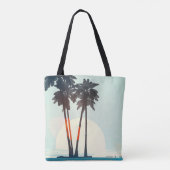 Sunset Palms-Tas Tote Bag (Achterkant)
