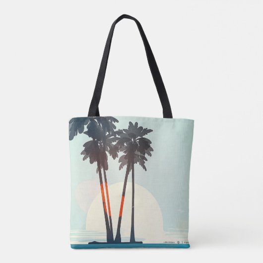 Sunset Palms-Tas Tote Bag (Achterkant)