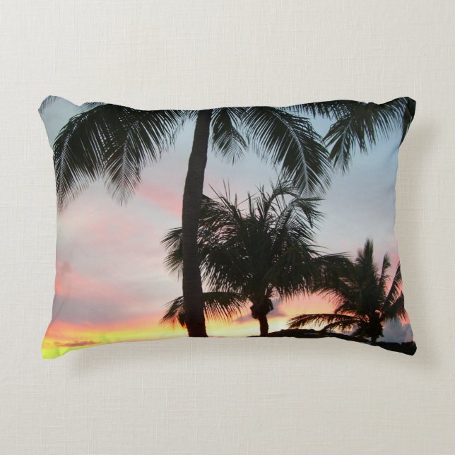 Sunset Palms Tropical Landscape Photography Accent Kussen (Voorkant)