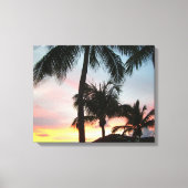 Sunset Palms Tropical Landscape Photography Canvas Afdruk (Voorkant)