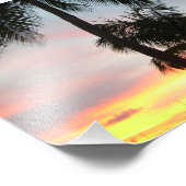 Sunset Palms Tropical Landscape Photography Foto Afdruk (Hoek)