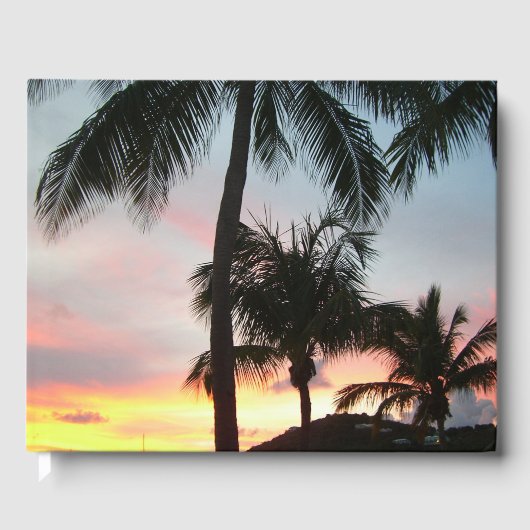 Sunset Palms Tropical Landscape Photography Gastenboek (Voorkant)