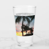 Sunset Palms Tropical Landscape Photography Glas (Achterkant)