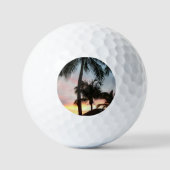 Sunset Palms Tropical Landscape Photography Golfballen (Voorkant)