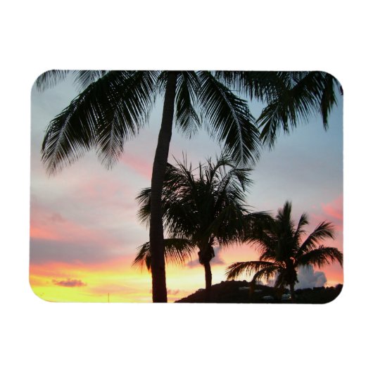 Sunset Palms Tropical Landscape Photography Magneet (Horizontaal)