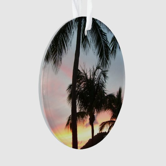 Sunset Palms Tropical Landscape Photography Ornament (voorkant)
