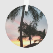 Sunset Palms Tropical Landscape Photography Ornament (achterkant)