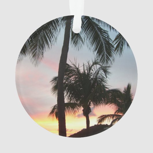 Sunset Palms Tropical Landscape Photography Ornament (achterkant)