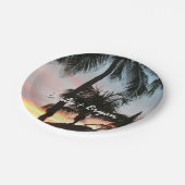 Sunset Palms Tropical Landscape Photography Papieren Bordje (Gekanteld)