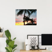 Sunset Palms Tropical Landscape Photography Poster (Thuiskantoor)