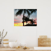Sunset Palms Tropical Landscape Photography Poster (Keuken)