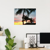 Sunset Palms Tropical Landscape Photography Poster (Thuiskantoor)