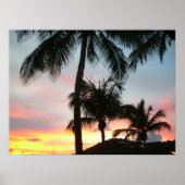 Sunset Palms Tropical Landscape Photography Poster (Voorkant)