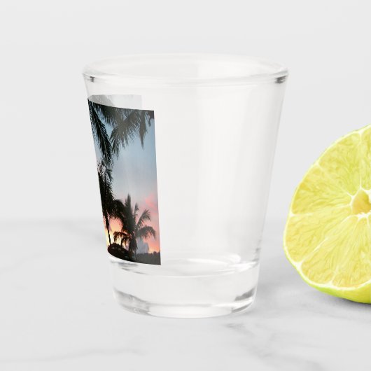 Sunset Palms Tropical Landscape Photography Shot Glas (Rechts)